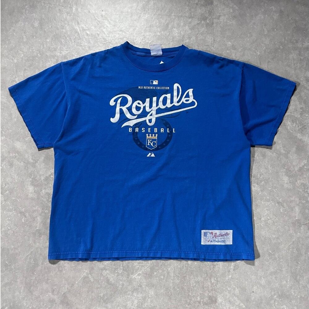 2000s Vintage Kansas City Royals Majestic Blue T Shirt -XL